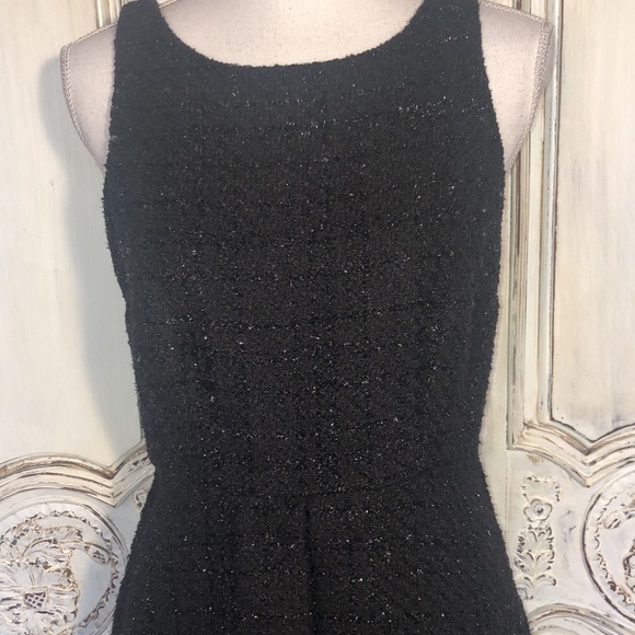 Jennifer Lopez Sleeveless Black Tweed Waisted Fit and Flair Dress Size 10 - Picture 5 of 14